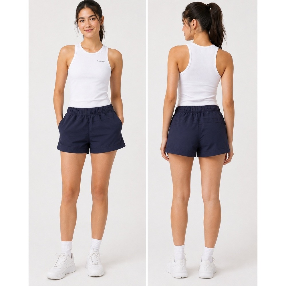 Outdoor Voices RecTrek Short Blue Cove Women Large OV135W Hiking Athletic NWT